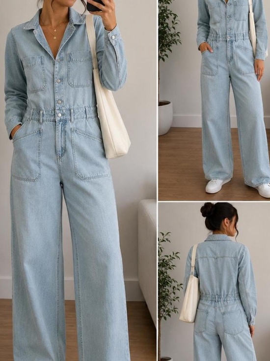 Universal Thread Pants - Universal Thread Size 6 NWT Denim/Lyocell Jumpsuit Light wash Very Flattering